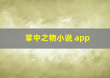 掌中之物小说 app